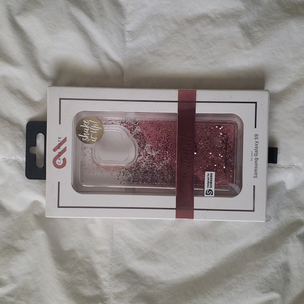 NWOT Samsung Galaxy S9 pink glitter waterfall case